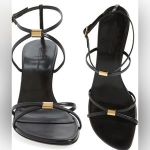 Khaite Seneca black wedge leather sandal size 40